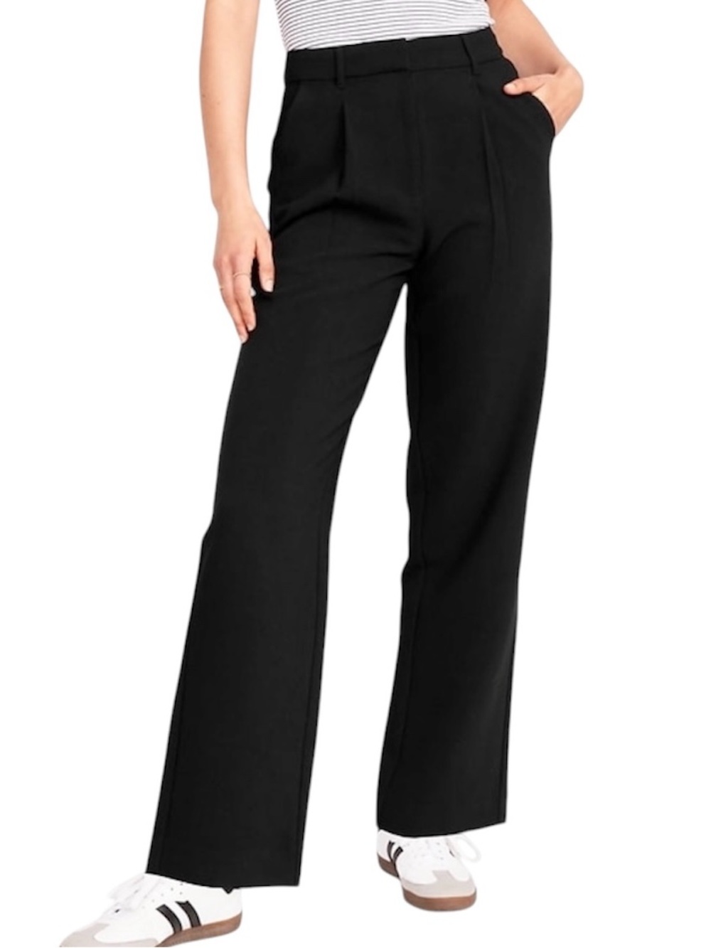 New Old Navy Extra High Rise Taylor Wide Leg Trousers Pants Black Size Large